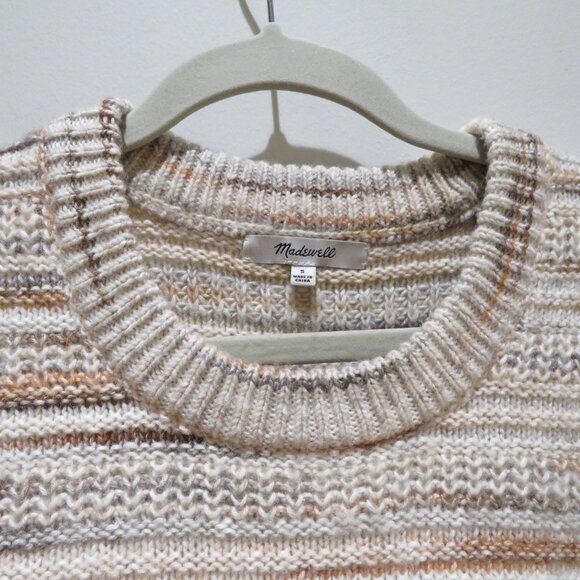 MADEWELL Space-Dyed Canton Pullover Sweater Marled Harvest Small Neutral Grandma - Picture 6 of 14